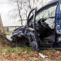 Auto prallt gegen Baum - Verkehrsunfall